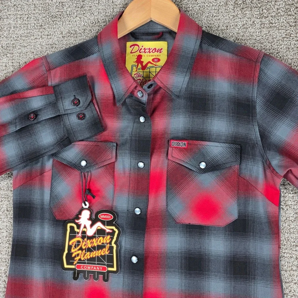 Dixxon Flannel Co The Blazer Pearl Snap‎ Plaid Button Up Shirt Womens Medium NWT